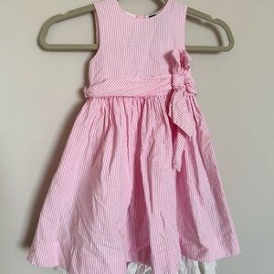 Ralph Lauren Girls Pink Seersucker Dress Size 4T